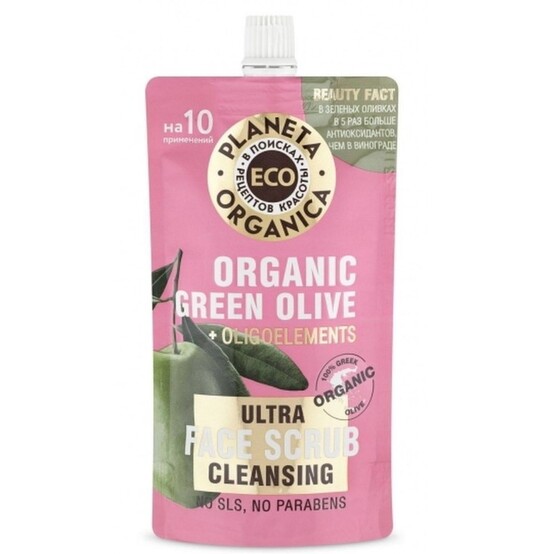Planeta Organica Скраб д/лица ECO 100мл Organic green olive Очищающий Planeta Organica Скраб д/лица ECO 100мл Organic green olive Очищающий