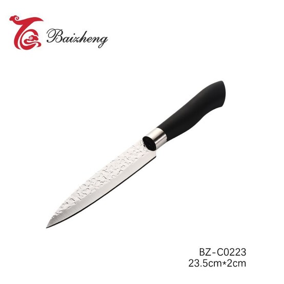 Нож нерж сталь 23,5*2 см кухонный пласт руч черный Baizheng (1/12)