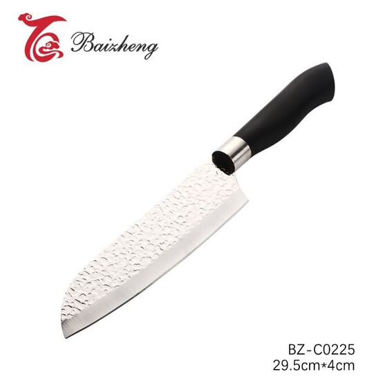 Нож нерж сталь 29,5*4 см кухонный пласт руч черный Baizheng (1/12)
