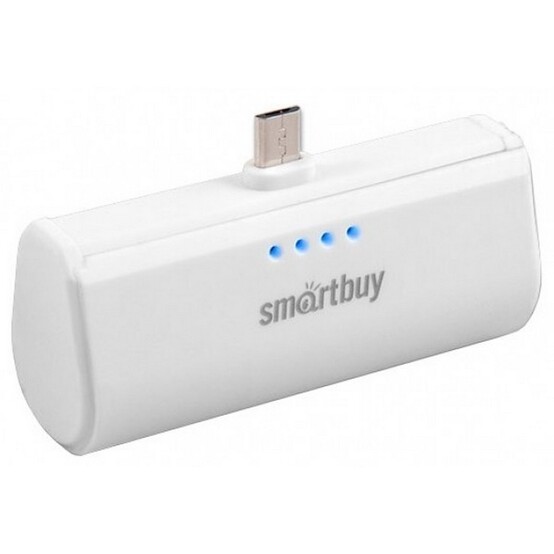 Аккумулятор внешний Power bank 2200 mAh MicroUSB белый Smartbuy (1/40)