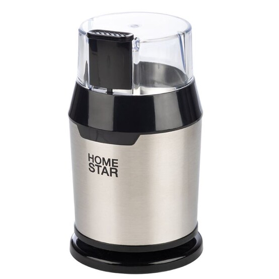 Кофемолка пластик 200 Вт 50 гр чаша нерж сталь импульс черный HS-2036 HomeStar (1/12)