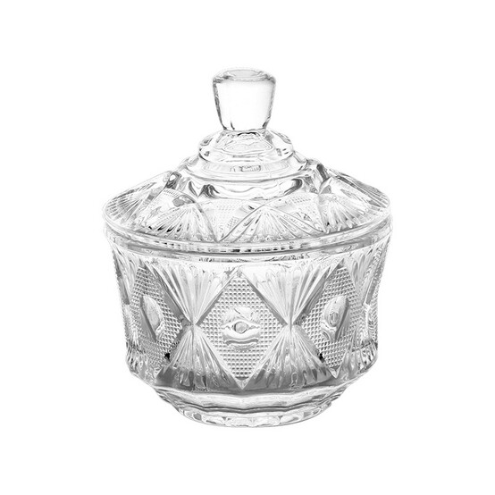 Ваза стеклянная сервировочная 11*9*9 см с крышкой Bonjart (1/36)