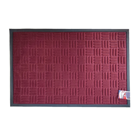 Коврик придверный BAIZHENG "Вязь" 60*90 Бордовый (Bay) (40)