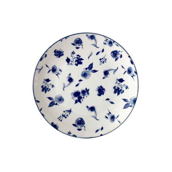 Тарелка фарфоровая десертная 20 см Blue calico Коралл (6/48)
