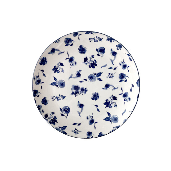 Тарелка фарфоровая обеденная 24 см Blue calico Коралл (6/36)