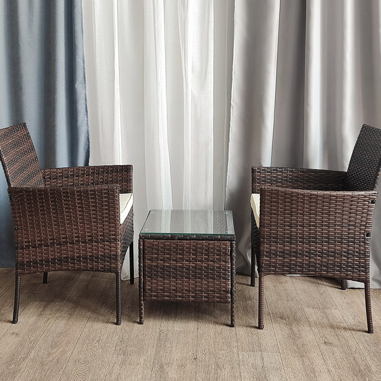 Мебель пластиковая 40*40*40 см стол 58*59*72 см 2 стула до 120 кг подуш корич Ротанг Baizheng (1/1) Мебель пластиковая 40*40*40 см стол 58*59*72 см 2 стула до 120 кг подуш корич Ротанг Baizheng (1/1)