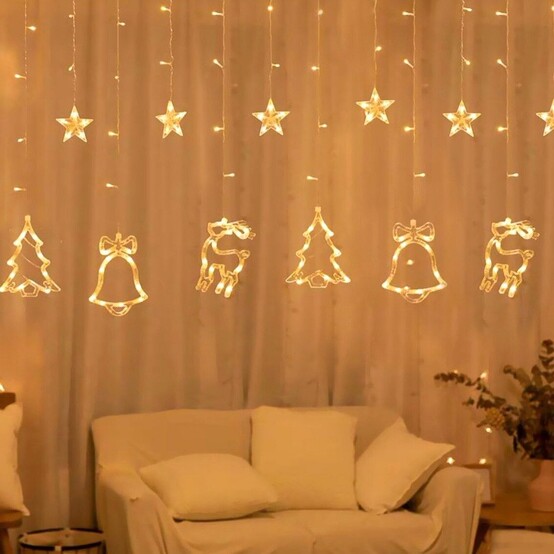 Гирлянда светодиодная 3*0,6-1 м 138 led 220 В бахрома 12 фигур Там там (1/30)