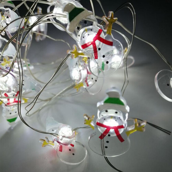 Гирлянда светодиодная 2,2 м 20 led 2*АА Снеговики Там там (1/100)