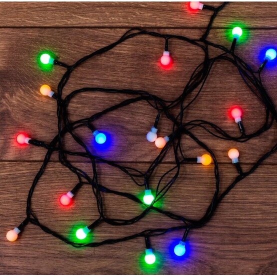 Гирлянда светодиодная 2,8 м 20 led 230 В шарики цветные мультицвет Neon-night (1/24) Гирлянда светодиодная 2,8 м 20 led 230 В шарики цветные мультицвет Neon-night (1/24)