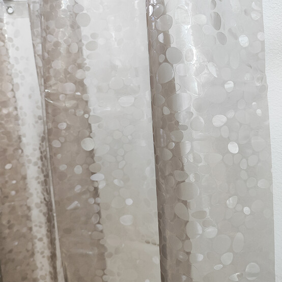 Штора для ванной 180х200см Baizheng BZ-MS1204 PEVA 90 г/см (12 колец) терракот с блестками (50)