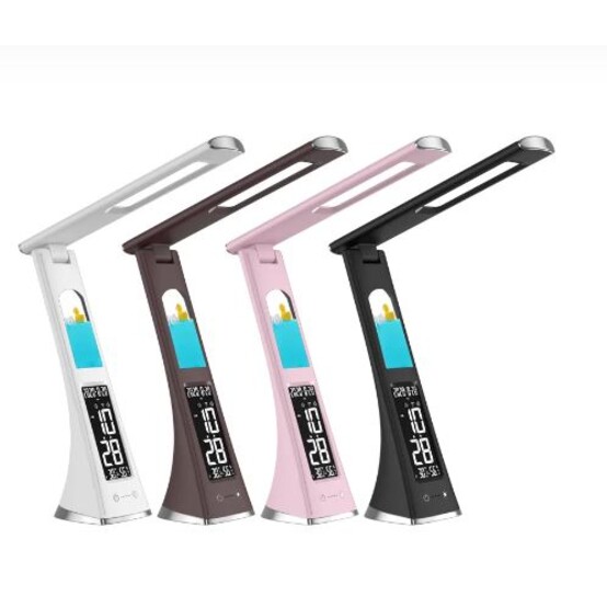 Лампа настольная светодиодная 19*27*8,2 см 7Вт USB аккум дисплей календаря микс Baizheng (1/30)