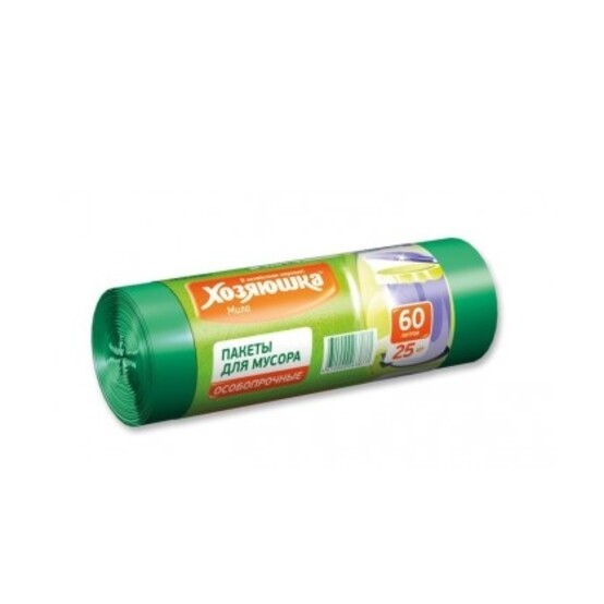 ХОЗЯЮШКА Мешки д/мусора 60л 25шт особопрочные рулон