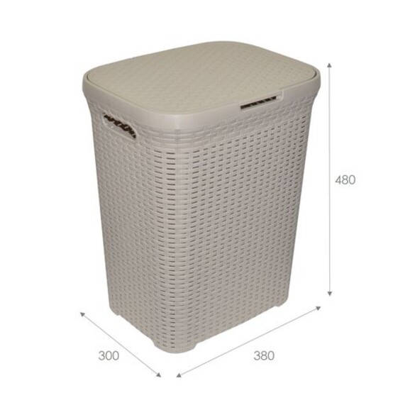 Корзина для белья "Ротанг" 40л  (латте)