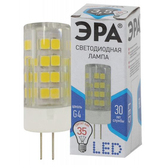Лампа светодиодная ЭРА LED JC-3,5w-220V-corn, ceramics-840-G4 (1шт) Лампа светодиодная ЭРА LED JC-3,5w-220V-corn, ceramics-840-G4 (1шт)