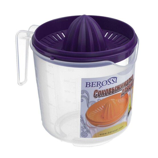 Соковыжималка пластиковая 1,5 л 19,9*14,7*16 см для цитрусовых фуксия Berossi (1/5)