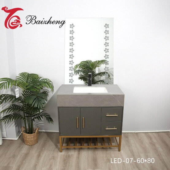 Зеркало 60*80 см с LED-подсветкой цветы LED-07-60*80 (8)