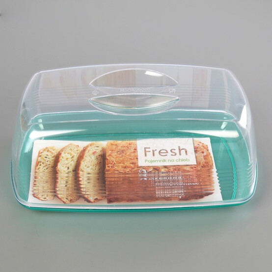 Хлебница пластиковая 240*14*10,1 см мята полупрозрачный Fresh Berossi (1/8)