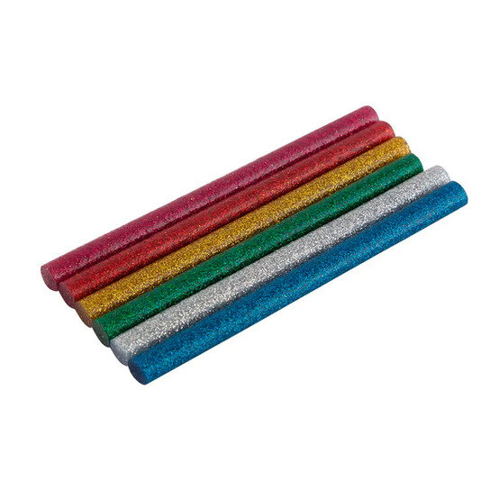 Стержнь клеевой для термопистолета 7*100 мм 6 шт цветные с блестками Engy (1/1000)