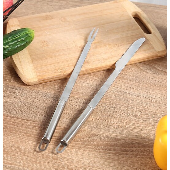 Набор кухонных принадлежностей нерж сталь 2 пр 32 см для барбекю сталь ручка JBL Baizheng (1/144/12)
