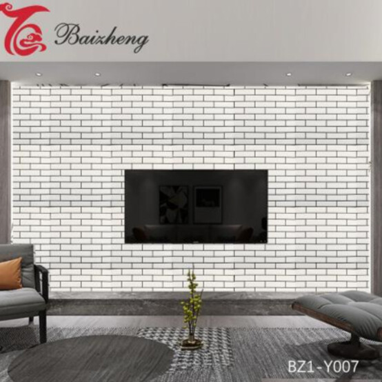Панель стеновая самокл 3D Белый кирпич (черный) 0,7х0,7м (толщ. 0,6см) BZ1-Y007 (80)