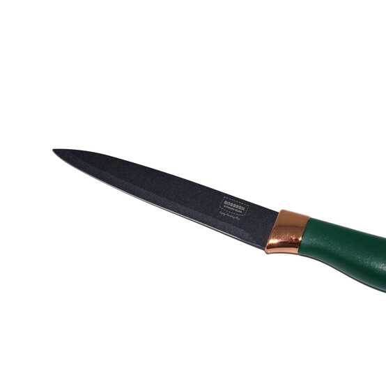 Нож нерж сталь лезвие 12,7 см 24,5*2,5*2 см унивесал пласт ручка зеленый Bobssen Baizheng (1/360)