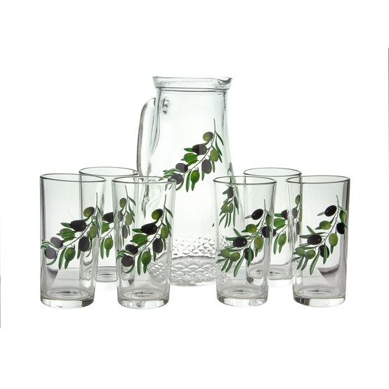 Набор стеклянный кувшин/стаканы 7 пр ОЛИВКИ Gid Glass (1/3)
