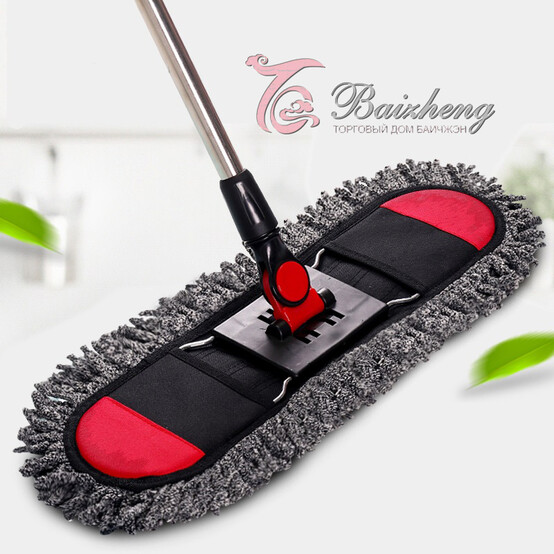 Швабра металлическая 130 см микрофибра 14*61 см Baizheng (1/40)