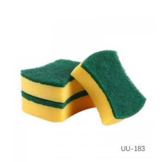 Губка поролоновая с фиброй для посуды 3 шт 10*8*3 см Baizheng (1/80)