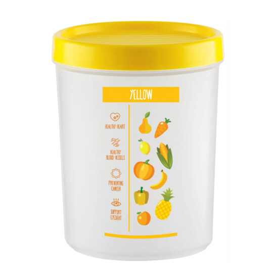Емкость пластиковая для сыпучих продуктов и СВЧ 1,2 л Vitaline солнечный Berossi (1/24)