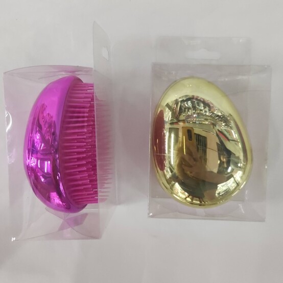 Расческа пластиковая 8*6,5 см массажная в коробке золотой Beauty Room (1/12)
