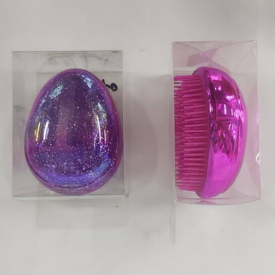 Расческа пластиковая 8*6,5 см массажная в коробке фиолетовый Beauty Room (1/12)