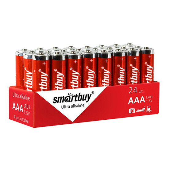 Батарейка алкалиновая ААА 1,5V спайка 4 шт Smartbuy (1/6), арт. SBBA-3A24S