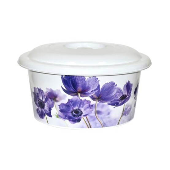 Таз пластиковый 10 л круглый крышка Синие маки Violet (1/11) Таз пластиковый 10 л круглый крышка Синие маки Violet (1/11)