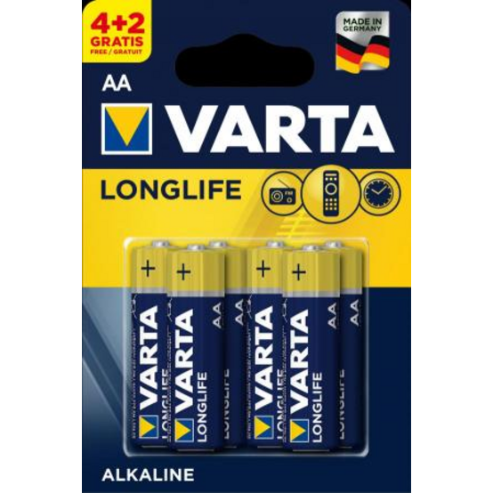 Элементы питания VARTA LONGLIFE AA 4+2*BL (60/300) Элементы питания VARTA LONGLIFE AA 4+2*BL (60/300)