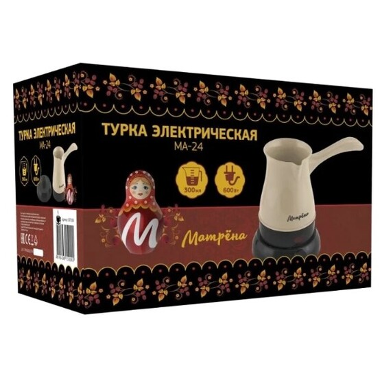 Кофеварка-турка электрическая пластик 600 Вт 0,3 л термостойкая бнжнвый МА-24 Матрена (1/48) Кофеварка-турка электрическая пластик 600 Вт 0,3 л термостойкая бнжнвый МА-24 Матрена (1/48)