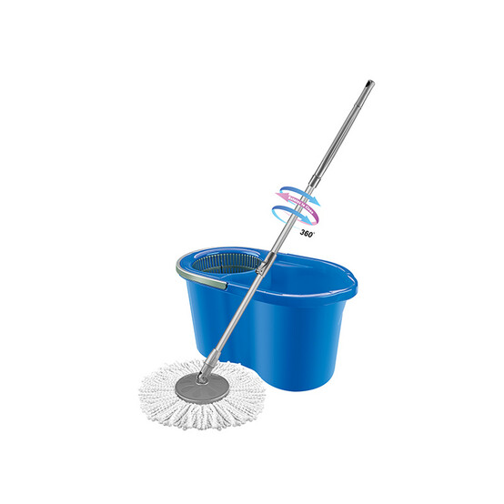 Набор ведро пластиковое 14 л + швабра микрофибра ручка телескоп голубой ECO MOP STYLE Ddstyle (1/1)