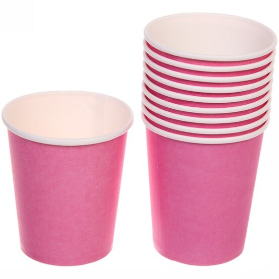 Набор бумажных стаканов 0,2 л 10 шт Розовый (1/300)