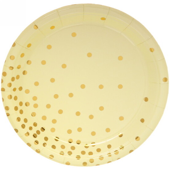 Набор бумажных тарелок 18 см 10 шт желтый Конфетти (1/300)