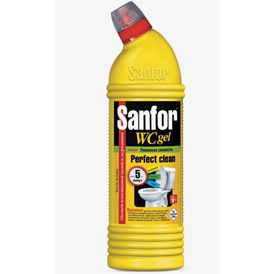 SANFOR WC ГЕЛЬ Средство санитарно - гигиеническое Лимонная свежесть 750гр/550