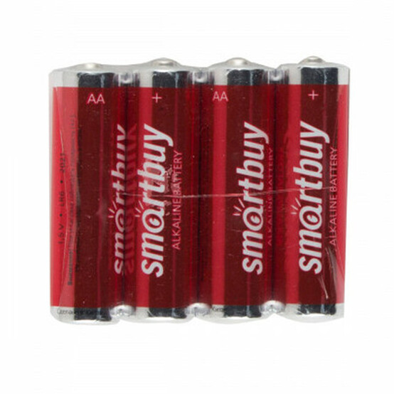 Батарейка алкалиновая АА 1,5V спайка 4 шт Smartbuy (1/6) Батарейка алкалиновая АА 1,5V спайка 4 шт Smartbuy (1/6)