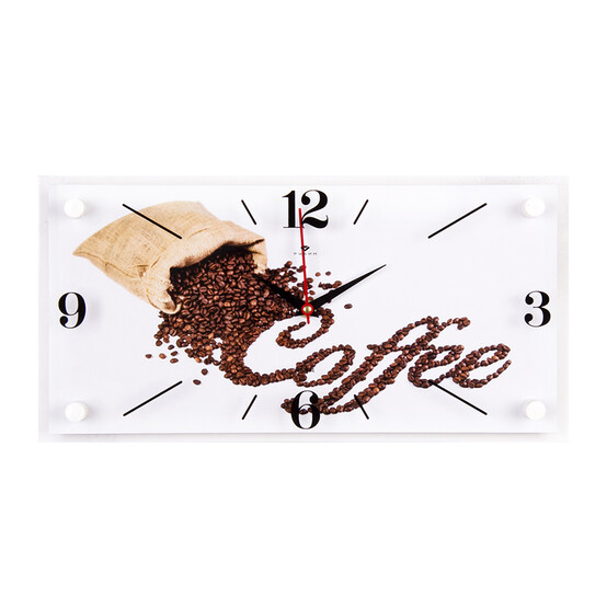 Часы стеклянные настенные 40*20*4 см Coffee Рубин (1/10)