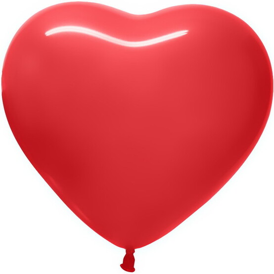 Набор латексных воздушных шаров 12"/30 см 15 шт красный Сердце Серпантин (1/400)
