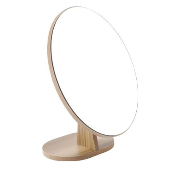 Зеркало деревянное настольное 16,5*21 см круглое на ножке Baizheng (1/48)