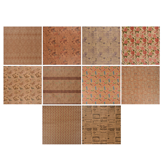 LADECOR Бумага упаковочная, 69х100см, крафт, 15 дизайнов LADECOR Бумага упаковочная, 69х100см, крафт, 15 дизайнов