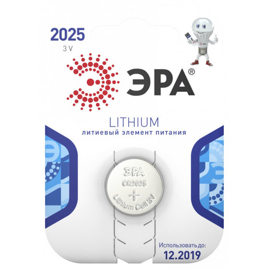 Элементы питания ЭРА CR2025-1BL(40/320/35200) Элементы питания ЭРА CR2025-1BL(40/320/35200)