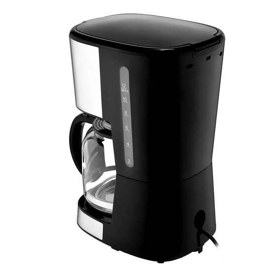 Кофеварка капельная 900 Вт 1,5 л дисплей индикатор нейлоновый фильтр черный Brayer (1/2)