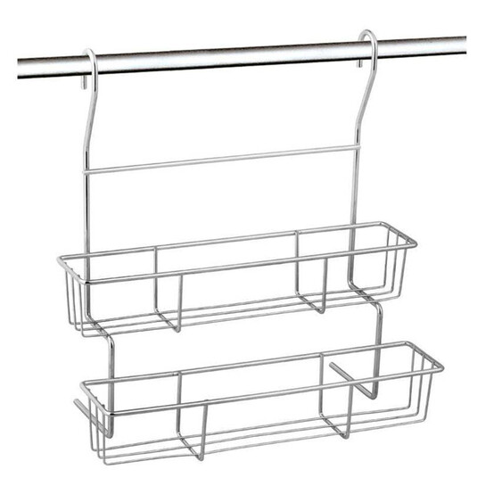 Полка металлическая для кухни на рейлинг 2-х ярусная 28,5*14*30,5 см PR-06 Fortuna Mallony (1/1)