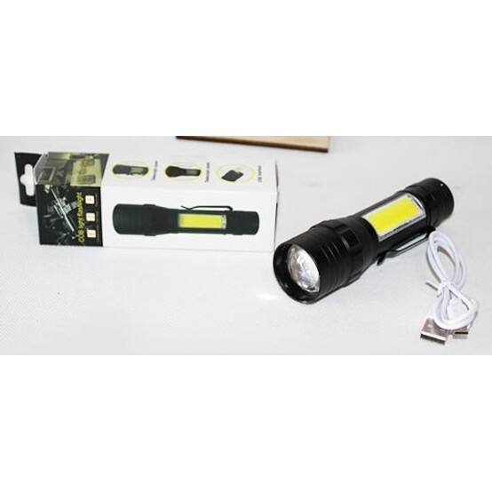 Фонарь ручной 2 led аккумуляторная батарея черный T6-19SX Baizheng (1/200)