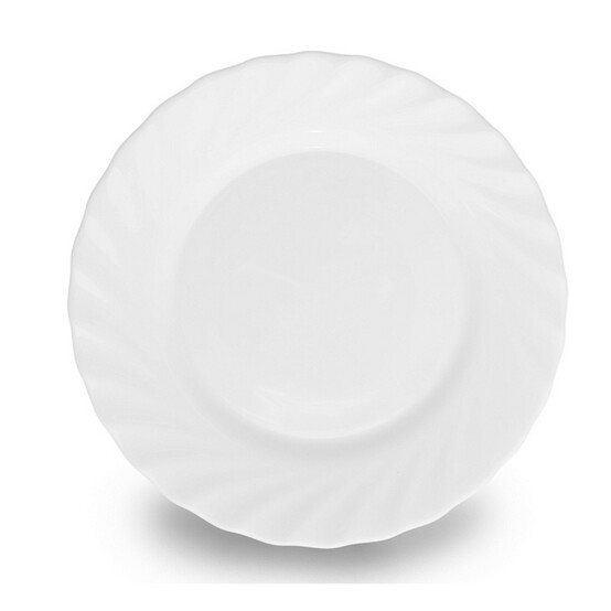 Тарелка стеклокерамическая обеденная 25 см белый PO-780RDP250 White Parsopal (6/36)