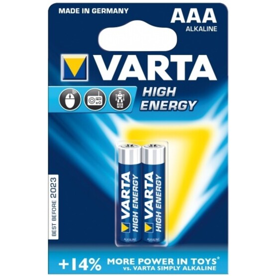 Элементы питания VARTA HIGH ENERGY AAA бл. 2 (рус.)